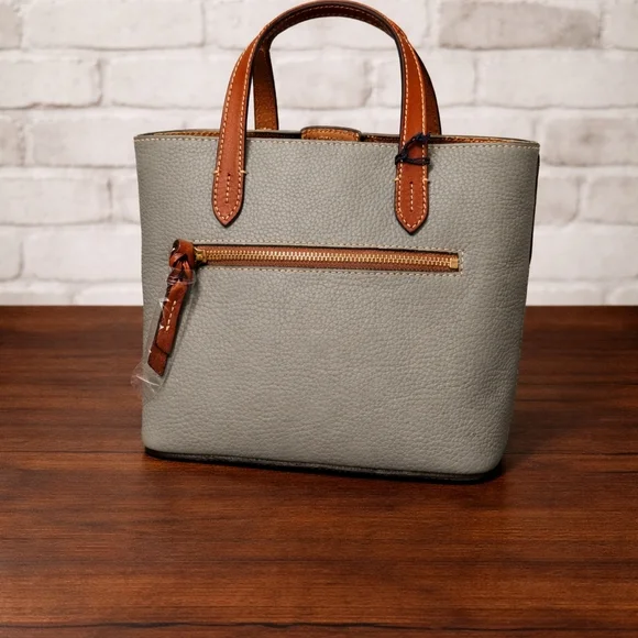 Dooney & Bourke Waverly Tote Crossbody Pebble Grain Gray Leather NWT - Picture 2 of 4
